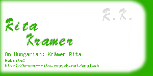 rita kramer business card